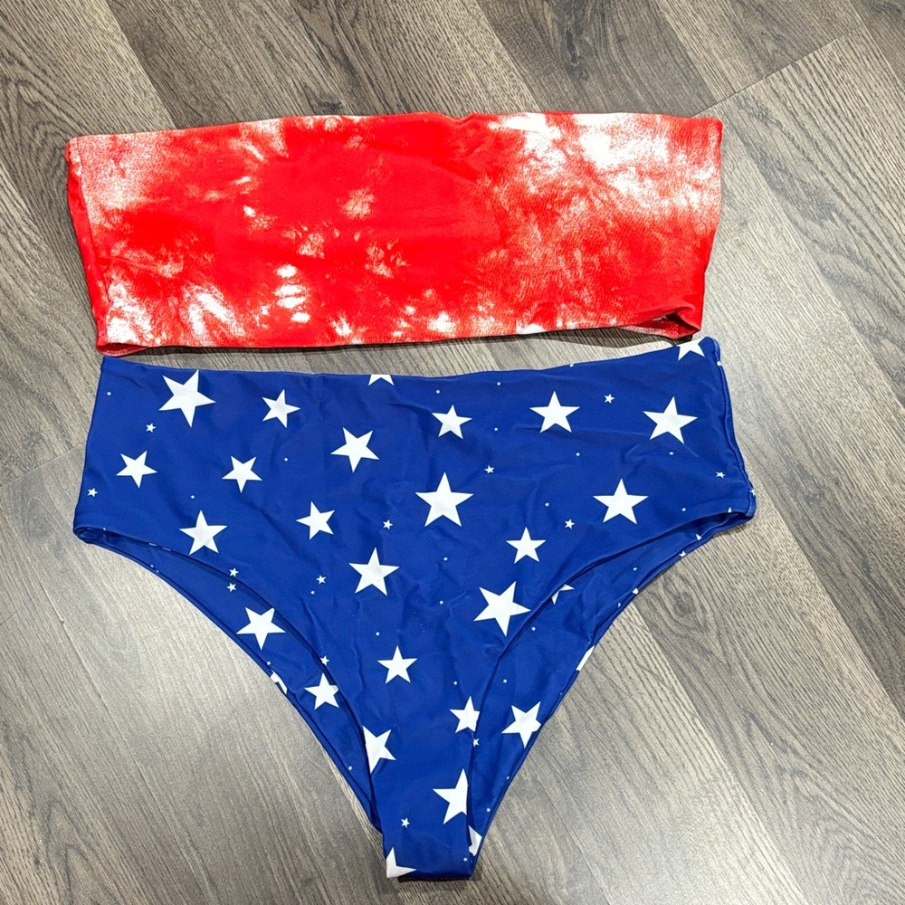 Red and Blue Star Bikini Set